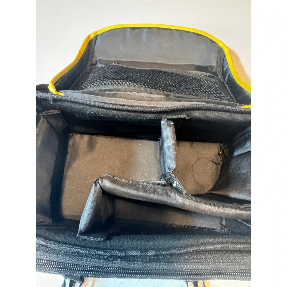 Nikon Camera Bag Camera Black Used Canvas Yellow Trim Padded Strap Vintage